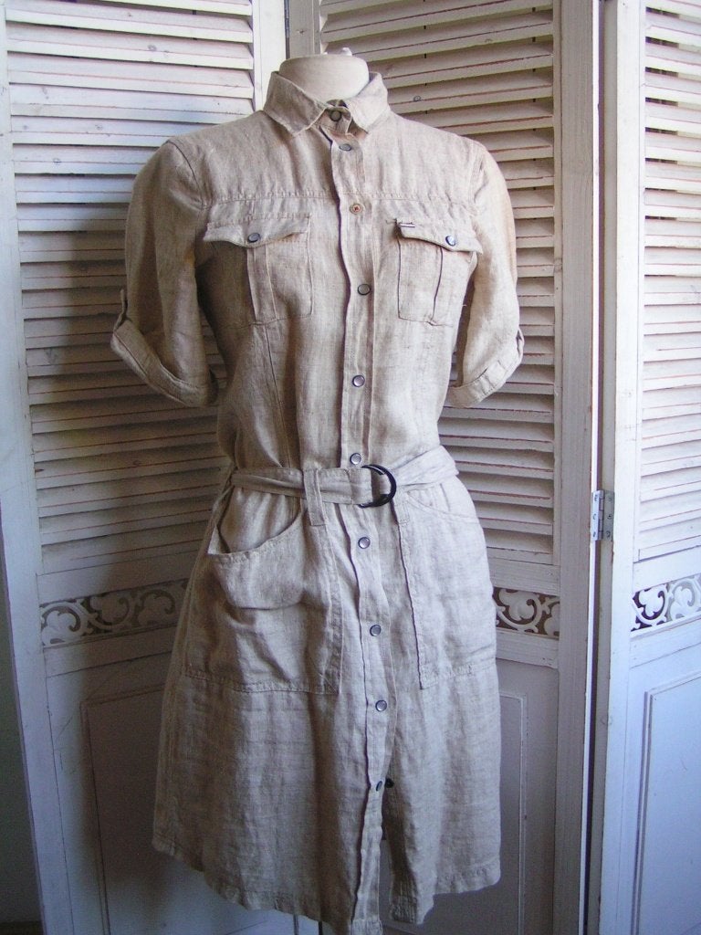 linnen jurk Gaastra maat S nr BB 574, Gaastra, Verzenden, Beige, Zo goed als nieuw
