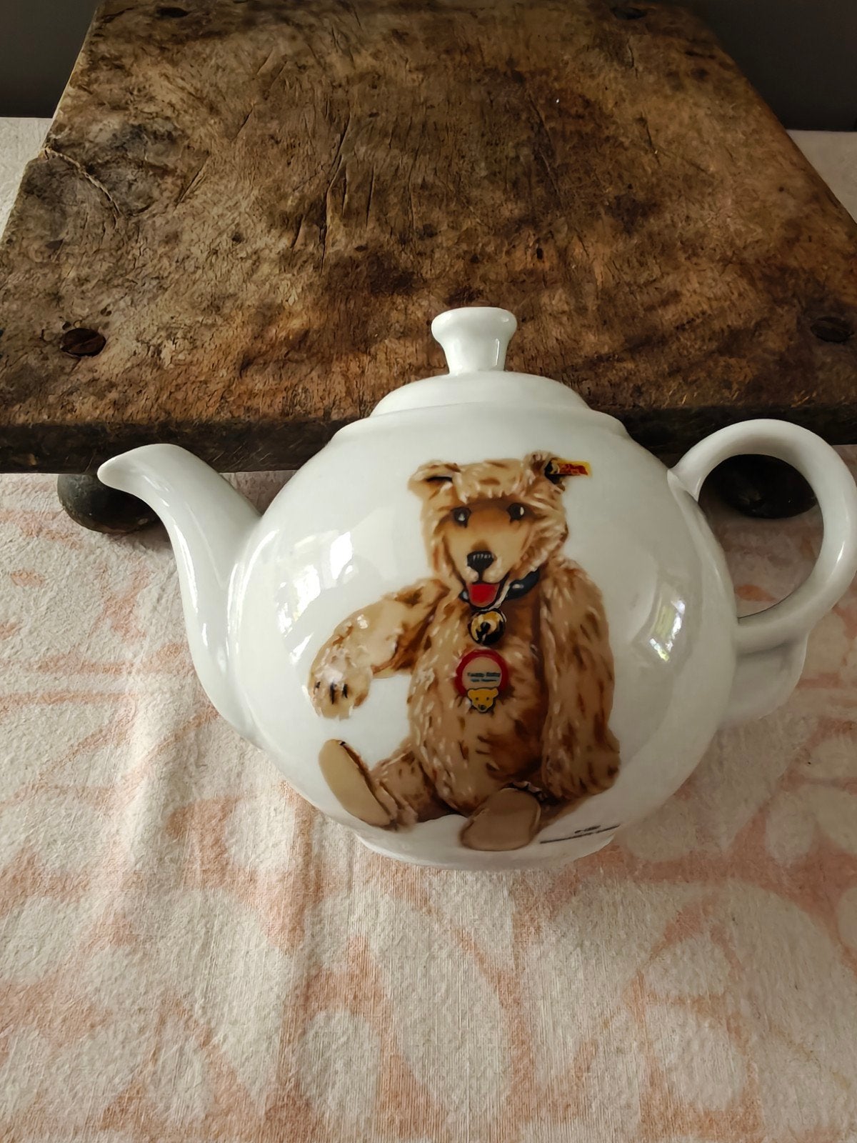 Steiff beren theepotje, Verzamelen, Ophalen of Verzenden, Zo goed als nieuw, Stoffen beer, Steiff