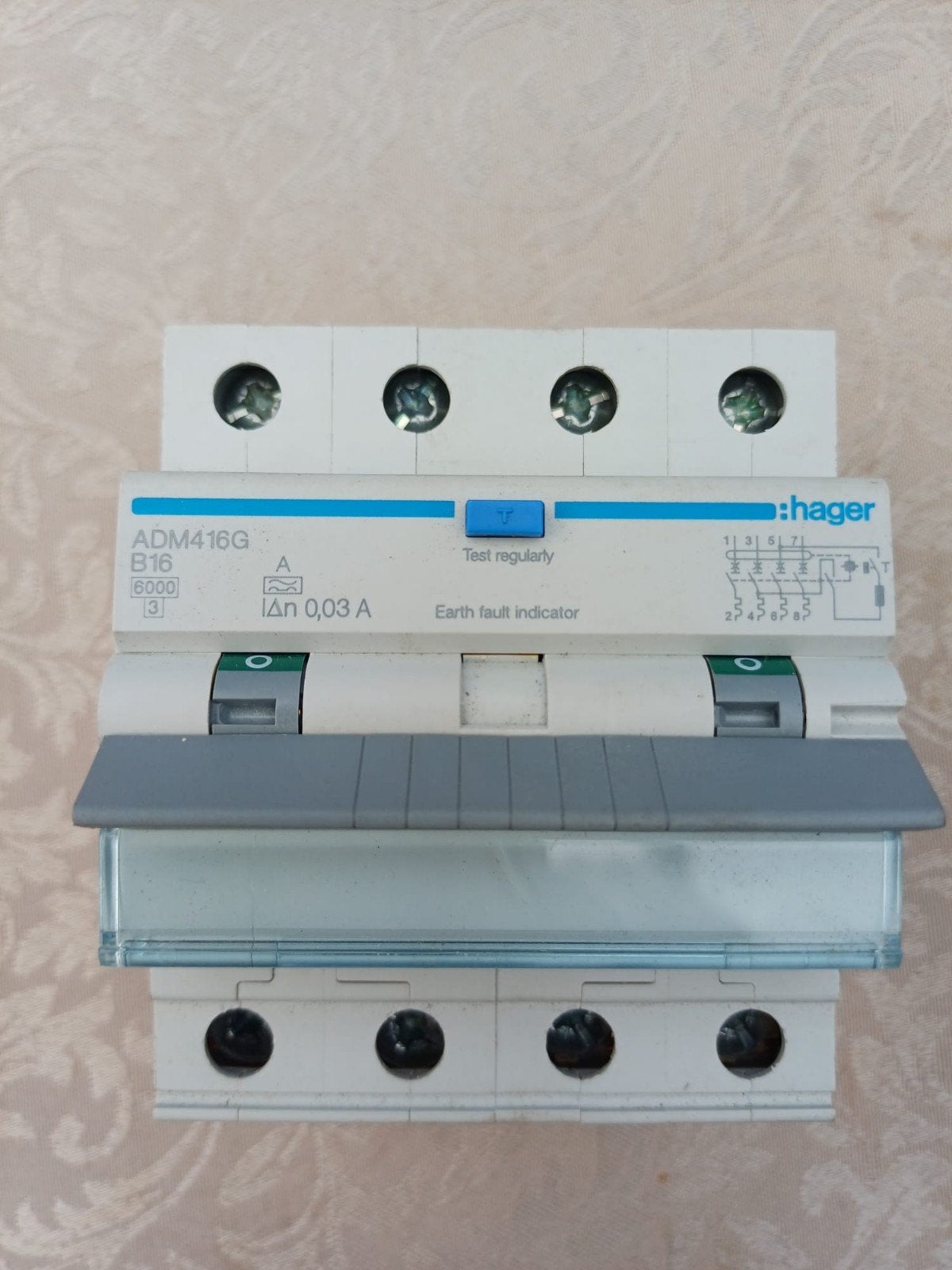 Hager aardlekautomaat 16A B-kar 30mA 3-fase + nul, Verzenden, Nieuw, Overige typen