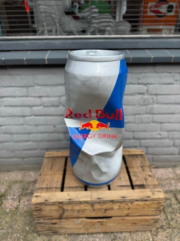 Grote Red Bull Blik Reclame - Uniek Decoratiestuk, Ophalen, Reclamebord, Gebruikt, .