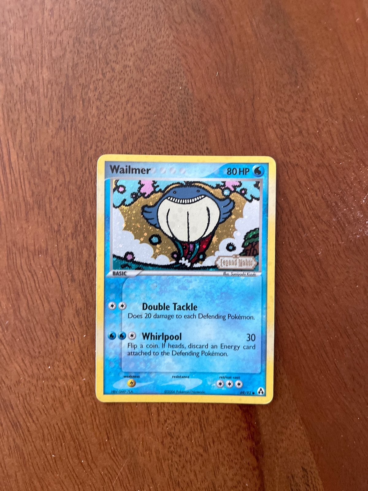 Wailmer Pokemon Kaart Glimmend 2006, Ophalen of Verzenden, Zo goed als nieuw, Losse kaart