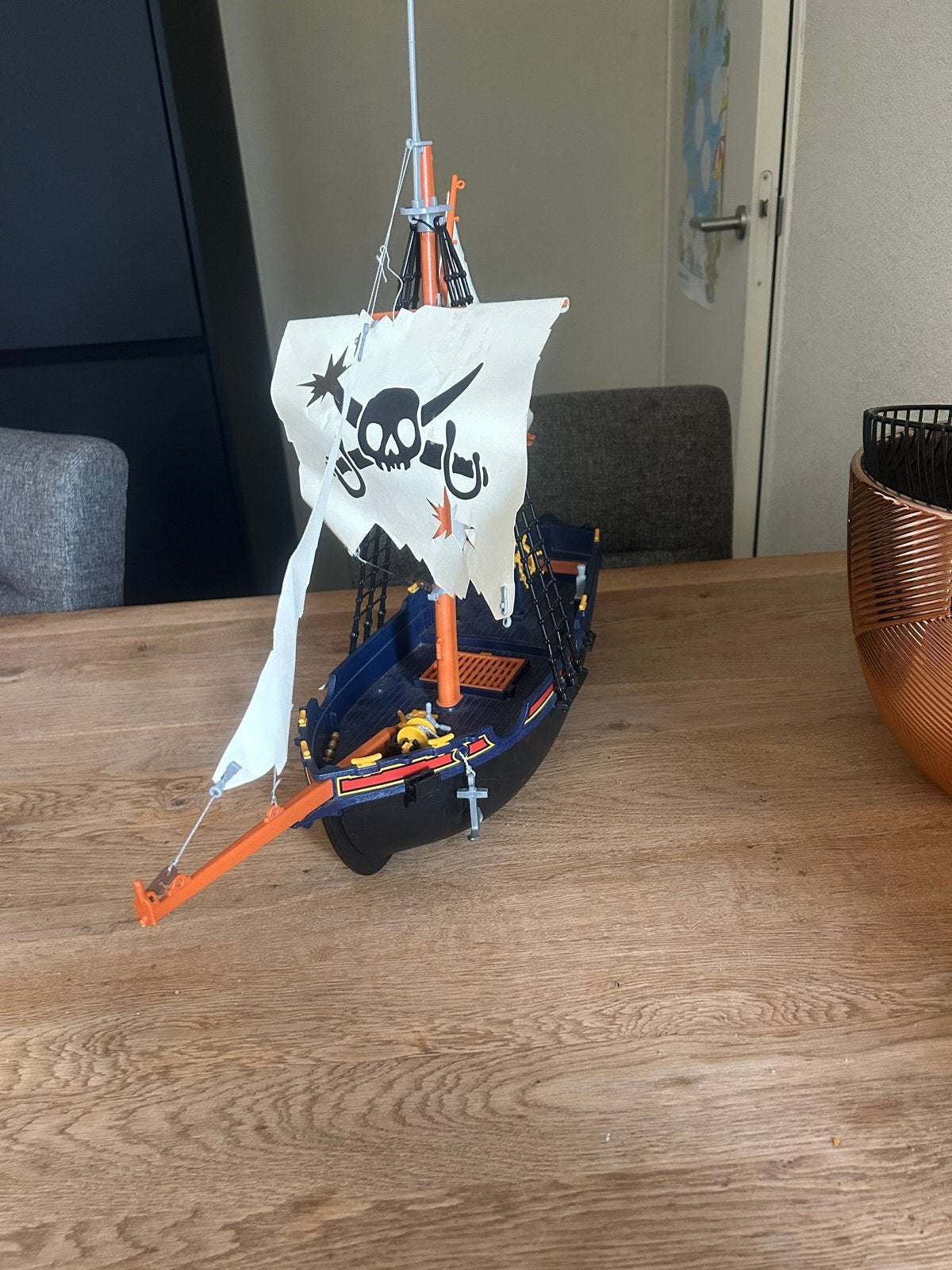 Playmobil Piratenschip met vlot en figuren, Kinderen en Baby's, Speelgoed | Playmobil, Ophalen, Pirates, Gebruikt, Complete set