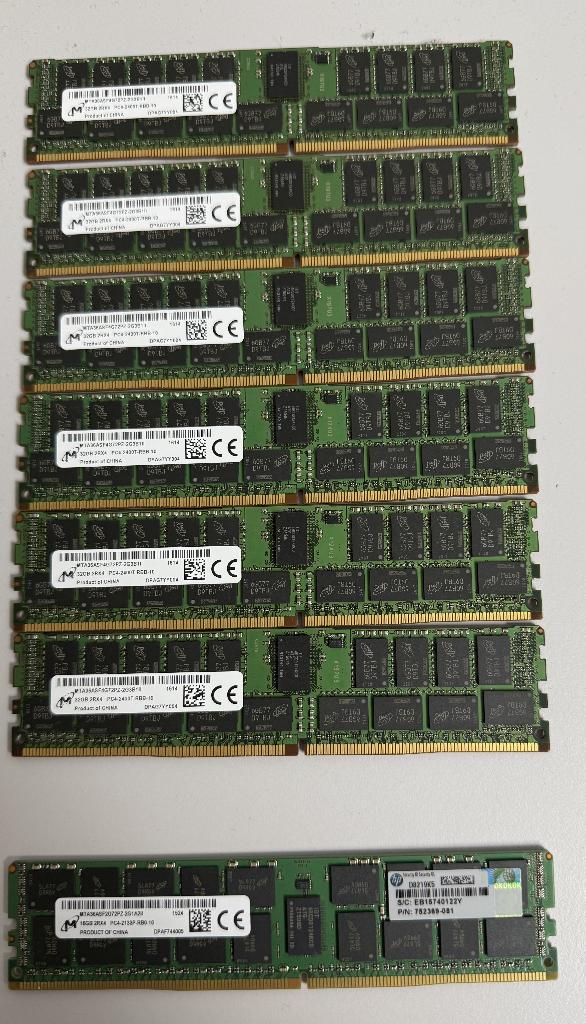 Server RAM DDR4 24x 16GB PC4 2133P, 6x 32GB 2400T, Computers en Software, RAM geheugen, Gebruikt, Server, 16 GB, DDR4, Ophalen