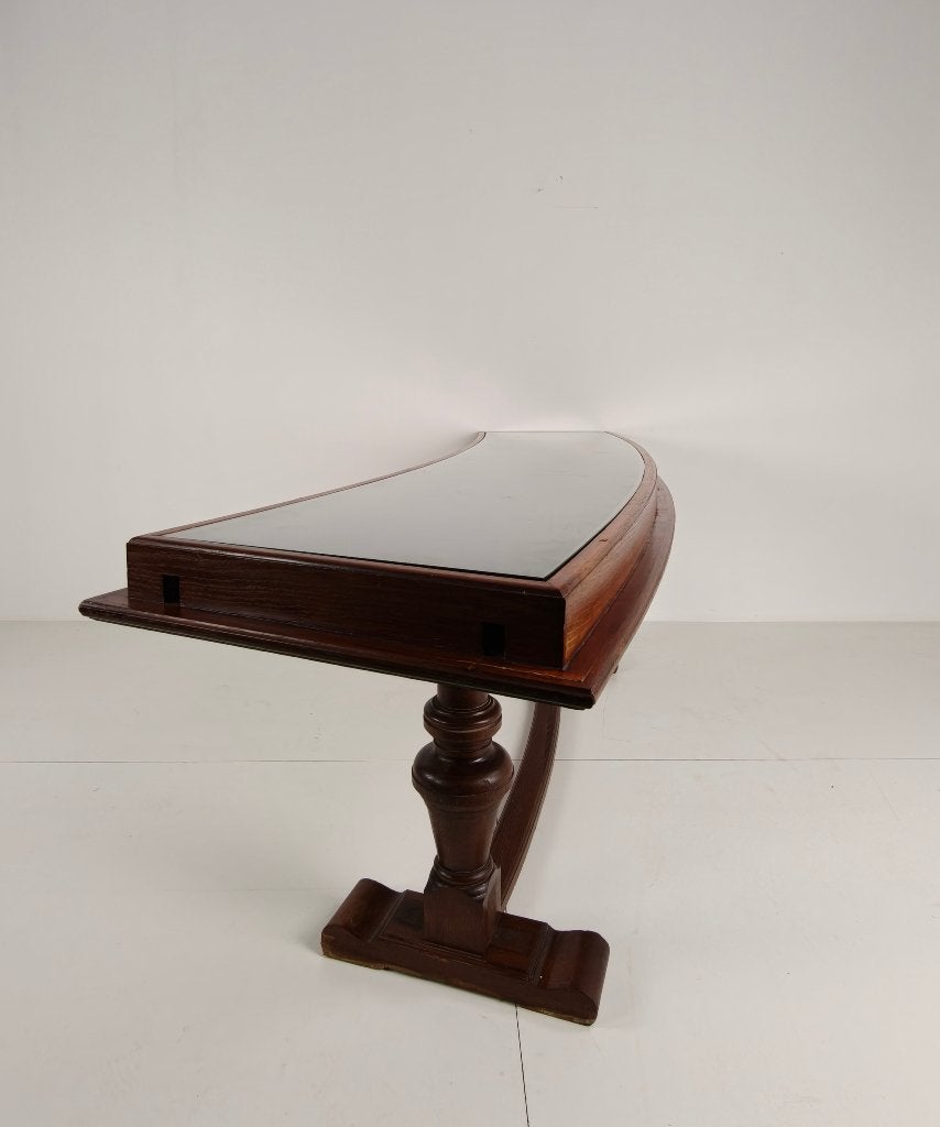 Eiken vitrinekast jaren 940–50 Horizontaal gebogen model, Ophalen of Verzenden