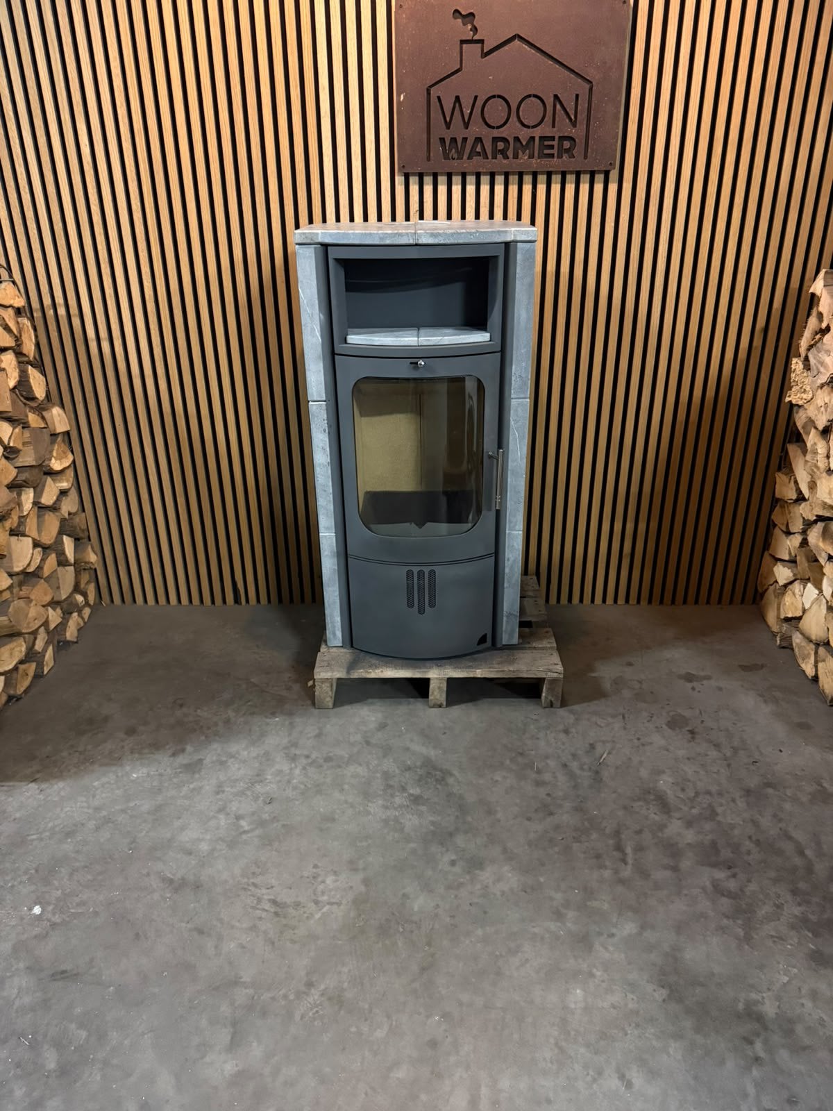 26108 Speksteenkachel Hark 57 7kw, Ophalen, Info@woonwarmer.nl, Gebruikt, Houtkachel