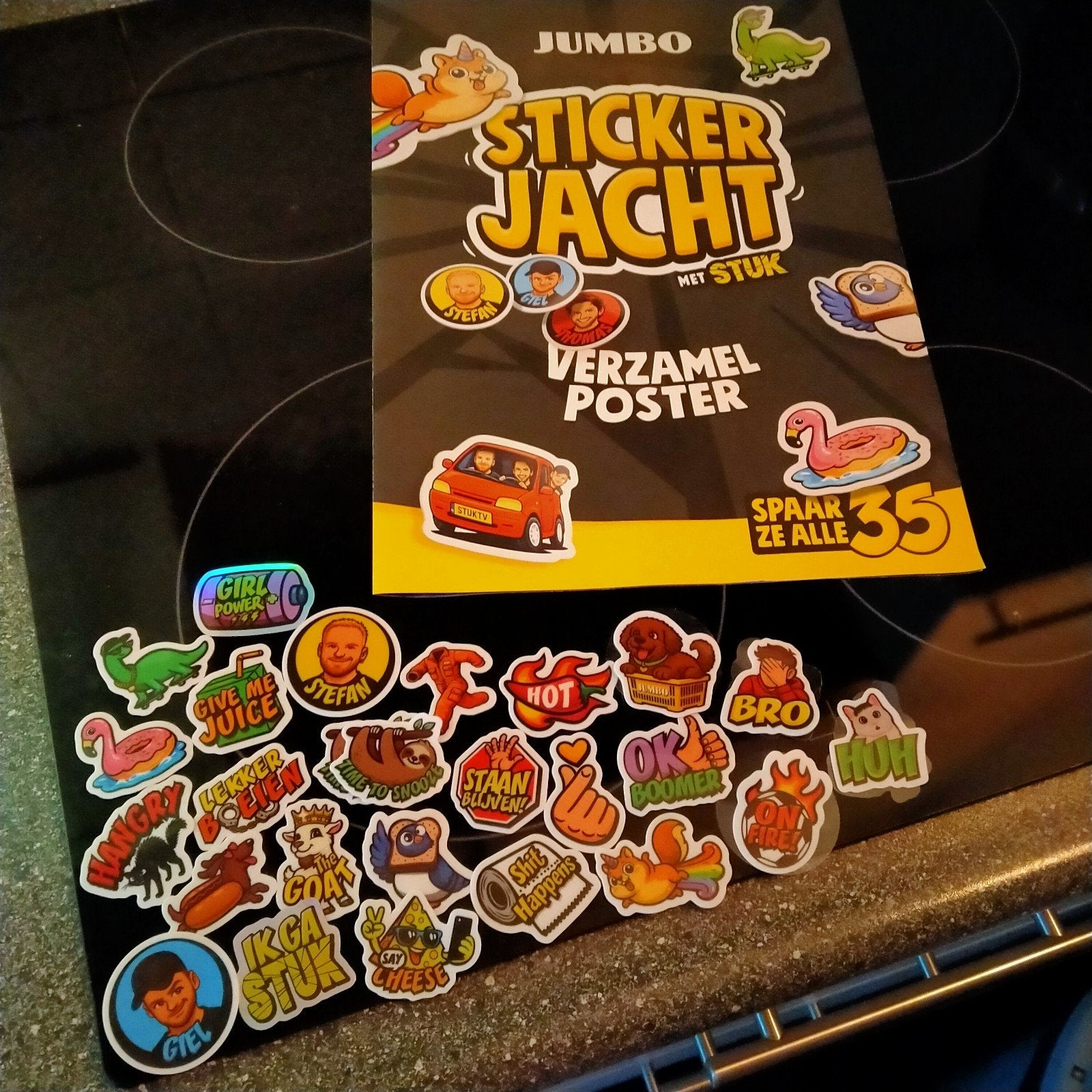 Jumbo sticker jacht, Jumbo, Ophalen