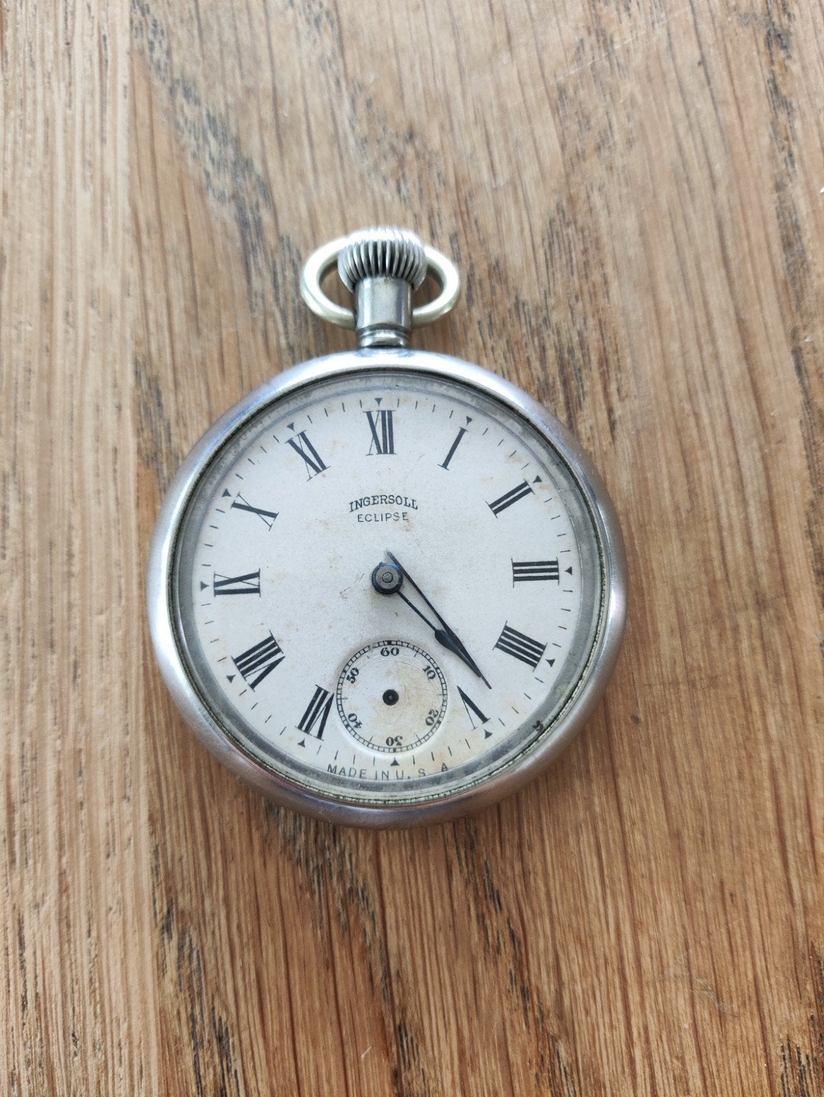 Antiek Ingersoll Eclipse Zakhorloge - Made in U.S.A., Zakhorloge, Staal, 1900 tot 1930, Ophalen