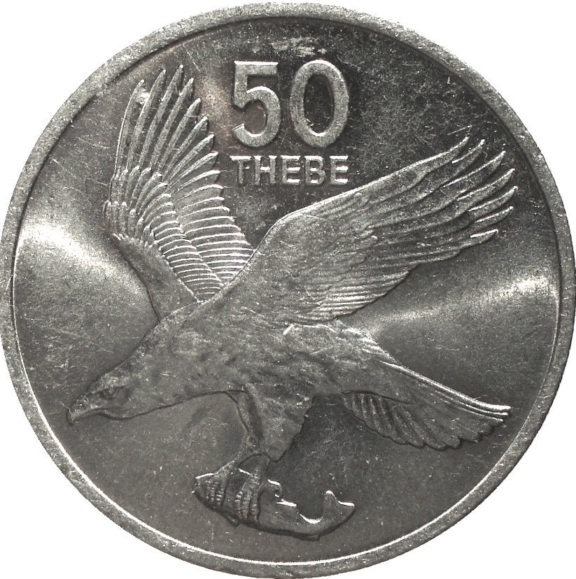 Botswana 50 thebe 1977 (UNC-), Postzegels en Munten, Munten | Afrika, Ophalen of Verzenden, Overige landen, Losse munt