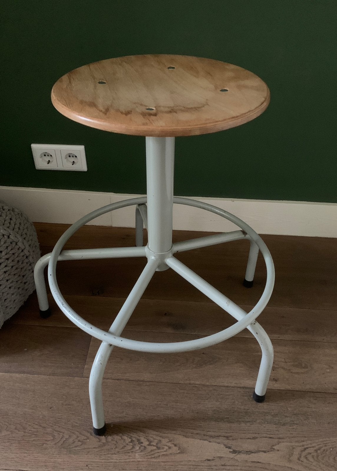 Tekenkamer kruk vintage, Ophalen, In hoogte verstelbaar, Gebruikt, Hout
