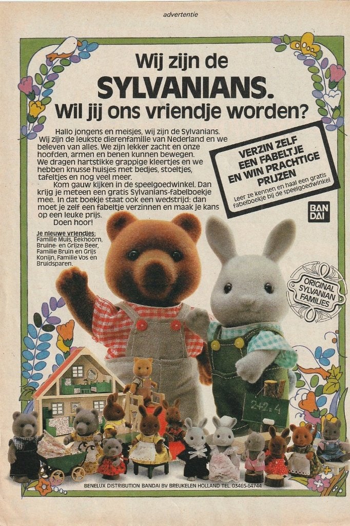 Retro reclame 1986 Sylvanians poppetjes diertjes speelgoed, Verzamelen, Verzenden, Overige typen