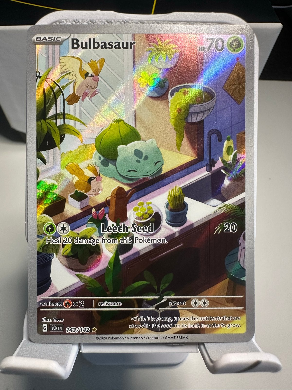 Bulbasaur 143/142 Pokémon Kaart, Ophalen of Verzenden, Zo goed als nieuw, Losse kaart