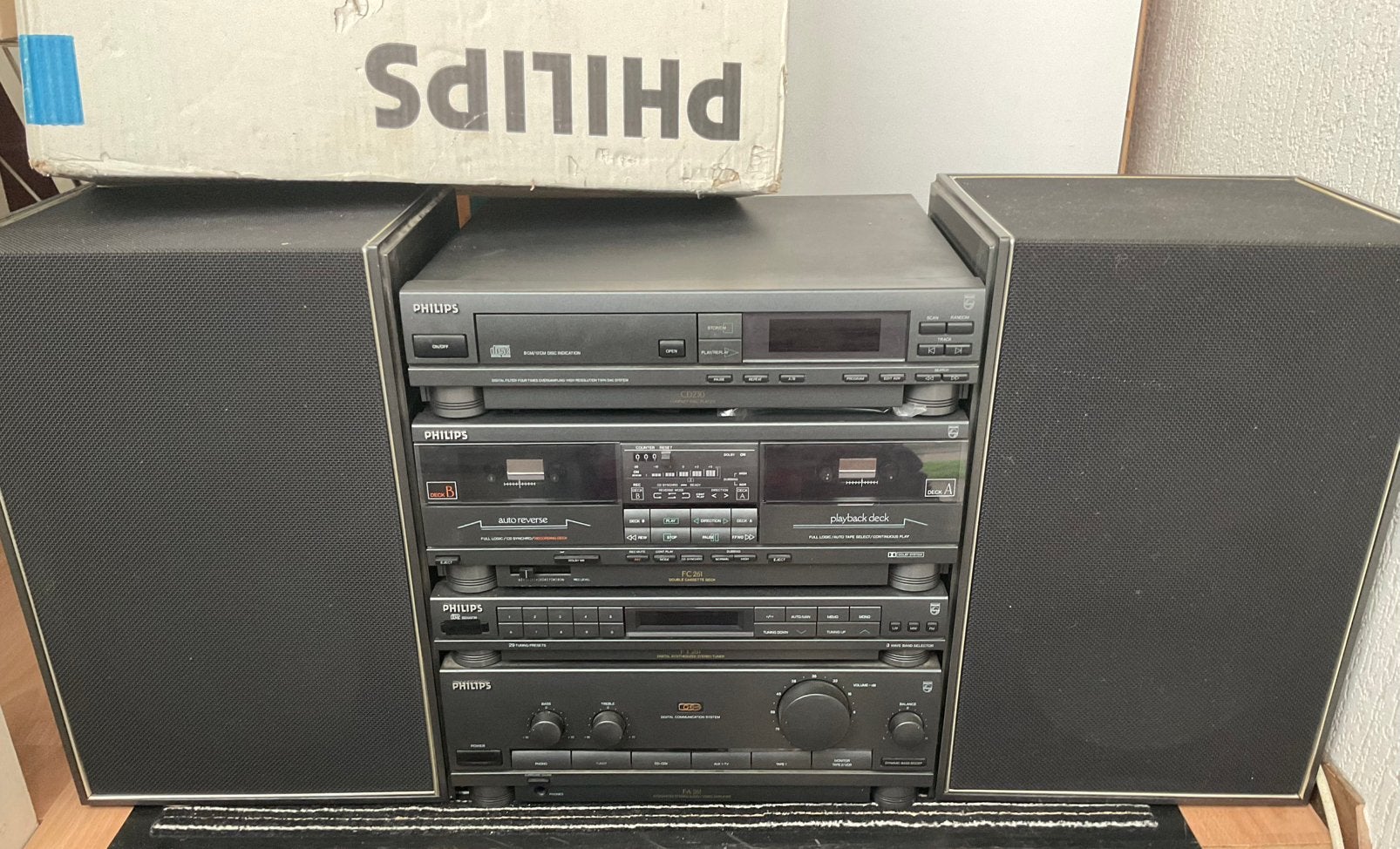 Vintage Philips stereo set 2 x 30watt, Ophalen of Verzenden, Gebruikt