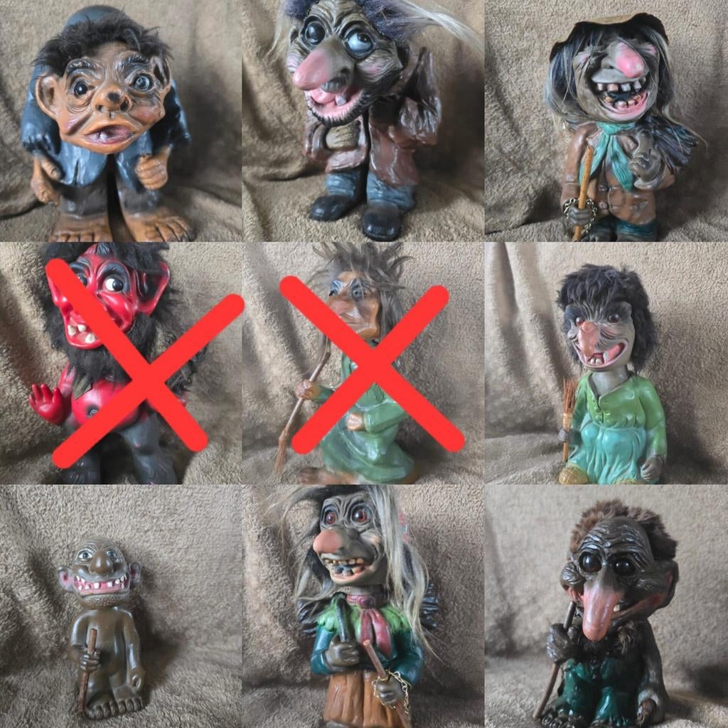 Heico Vintage Trollen Poppen uit de Jaren '60 - Set van 7, Verzamelen, Ophalen of Verzenden, Gebruikt, Pop