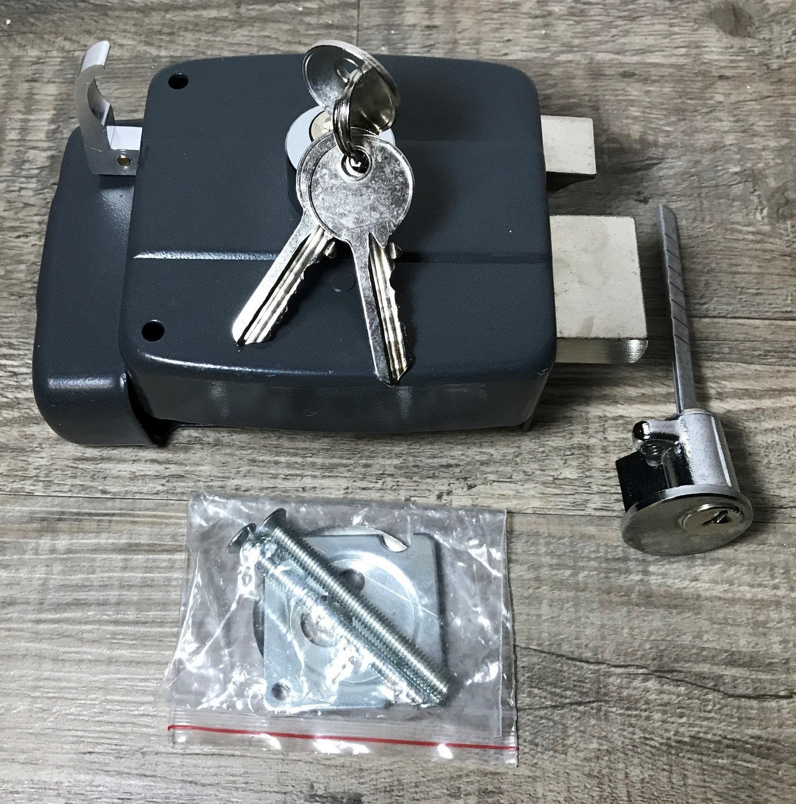 Nieuw Deurslot met Sleutels en Cilinder - Grijs, Ophalen of Verzenden, Nieuw, Overige materialen, Slot