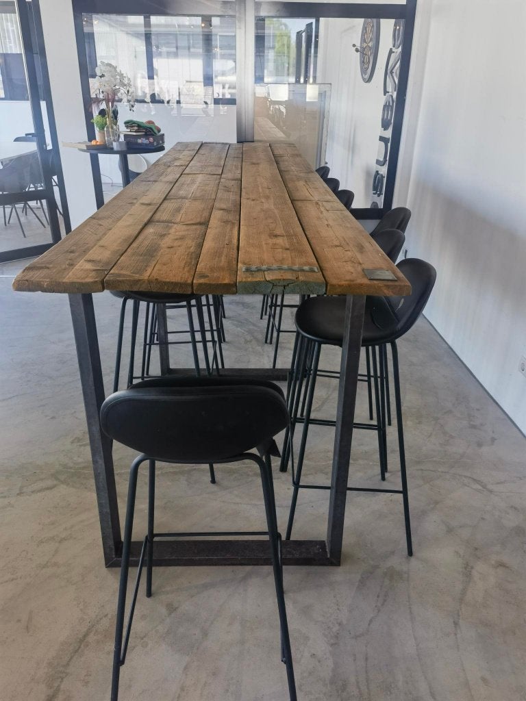Robuuste Bartafel met 12 barstoelen, Ophalen, Gebruikt, Inclusief barstoelen