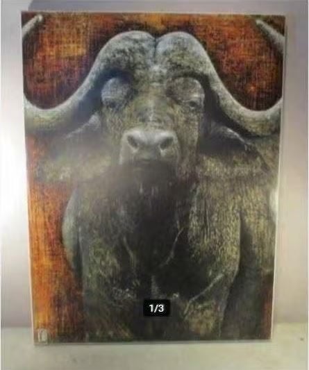 Prachtige Artprint 'De Buffel' - Gesigneerd - 80x60, Minder dan 50 cm, Oorspronkelijke maker, Ophalen of Verzenden, Print