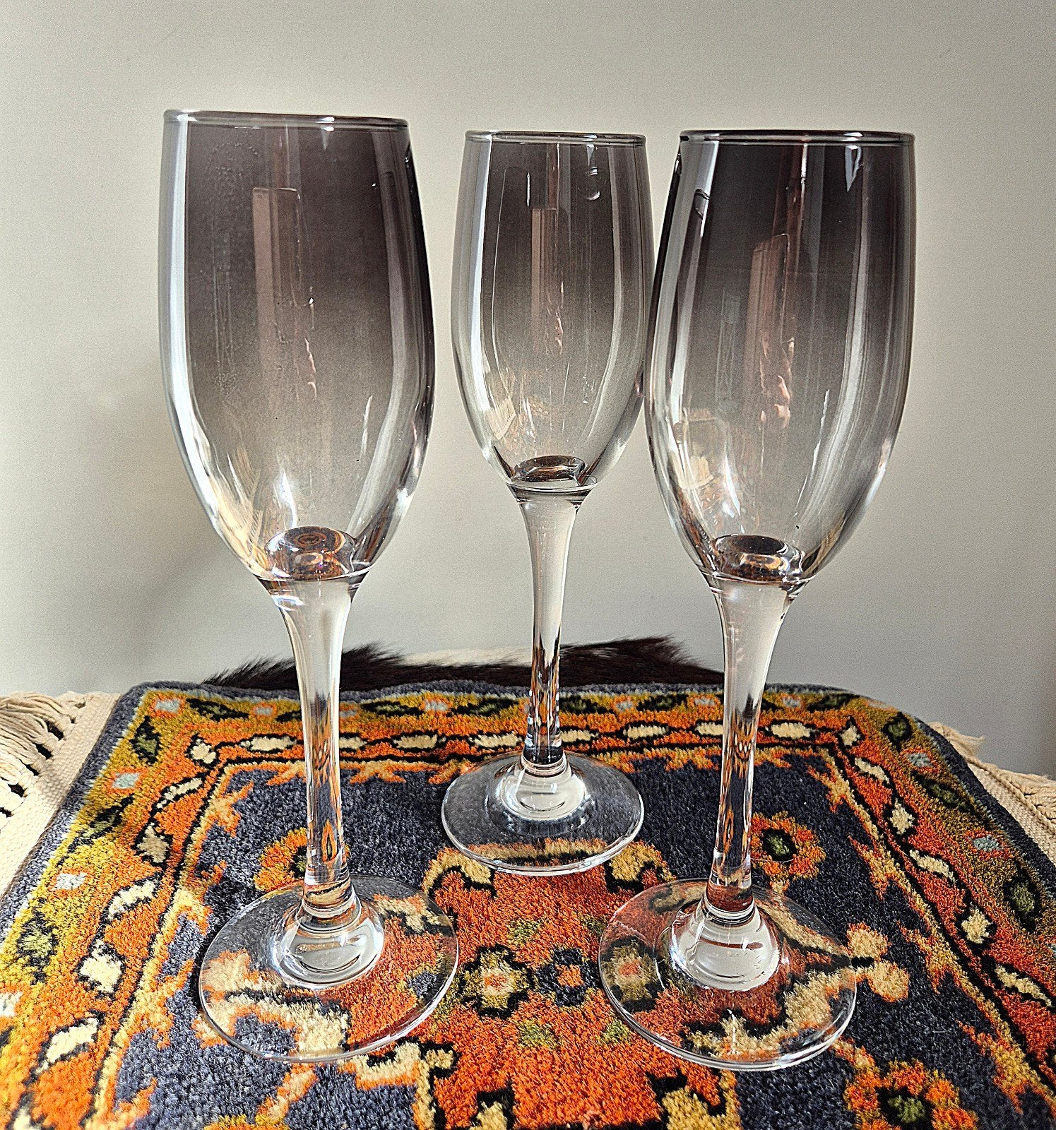 3 Champagneglazen / Rookglas, Ophalen of Verzenden, Zo goed als nieuw, Overige typen