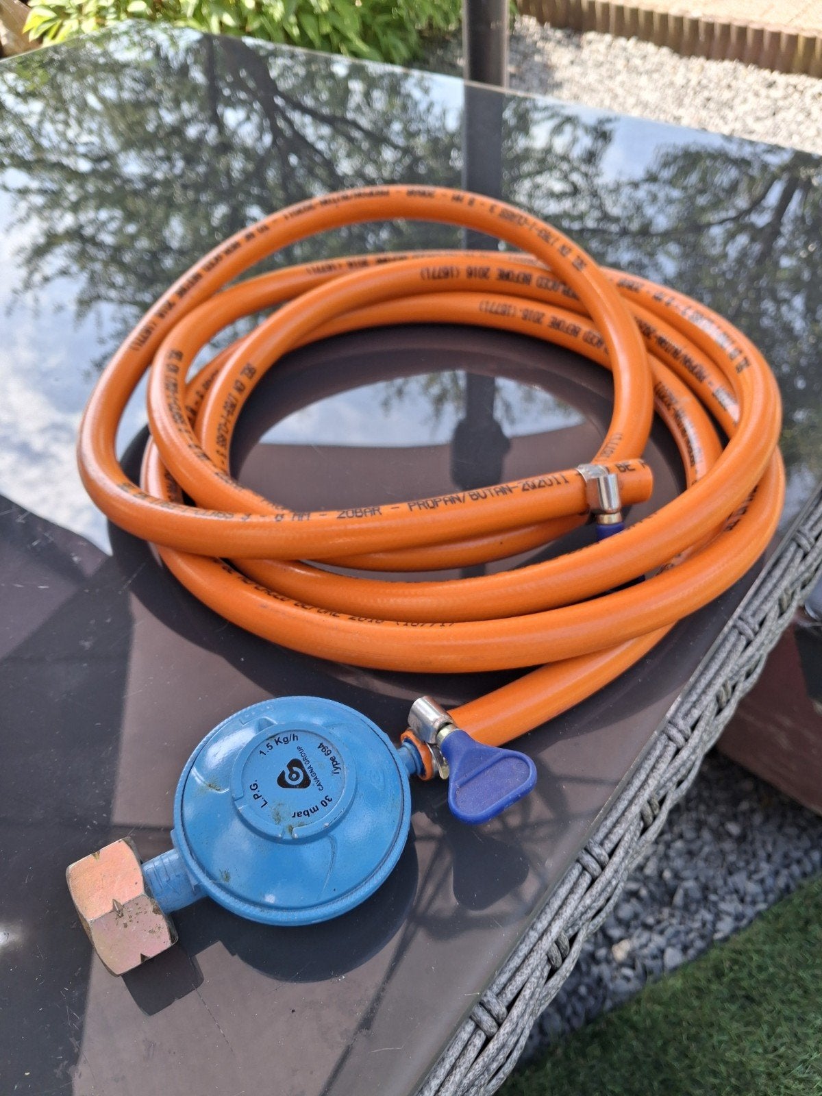 Gas slang met drukregelaar., Ophalen, Nieuw
