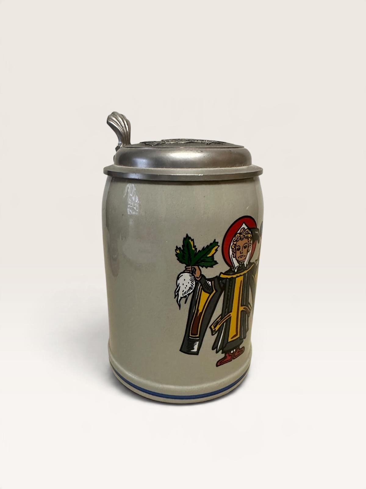 Vintage F.X. Meiller Bierpul met Scharnierend Deksel, Antiek en Kunst, Ophalen of Verzenden