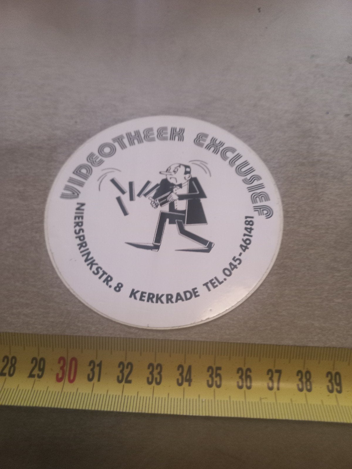 Vintage Videotheek Exclusief Kerkrade Sticker, Ophalen of Verzenden, Zo goed als nieuw, Overige typen