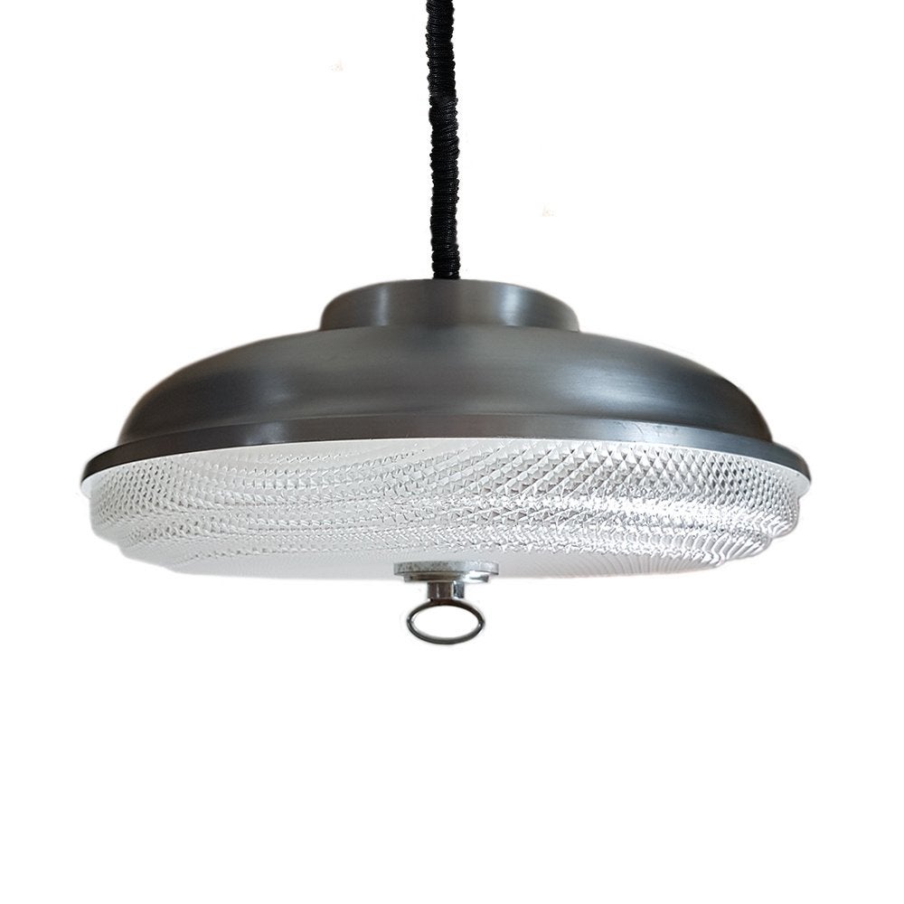 Vintage aluminium hanglamp, Gebruikt, -, -, Ophalen of Verzenden