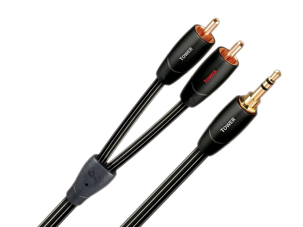 Audioquest Tower 3.5mm RCA Stereo Interlink 1 meter, Ophalen of Verzenden, Zo goed als nieuw, Minder dan 2 meter, Interlink-kabel