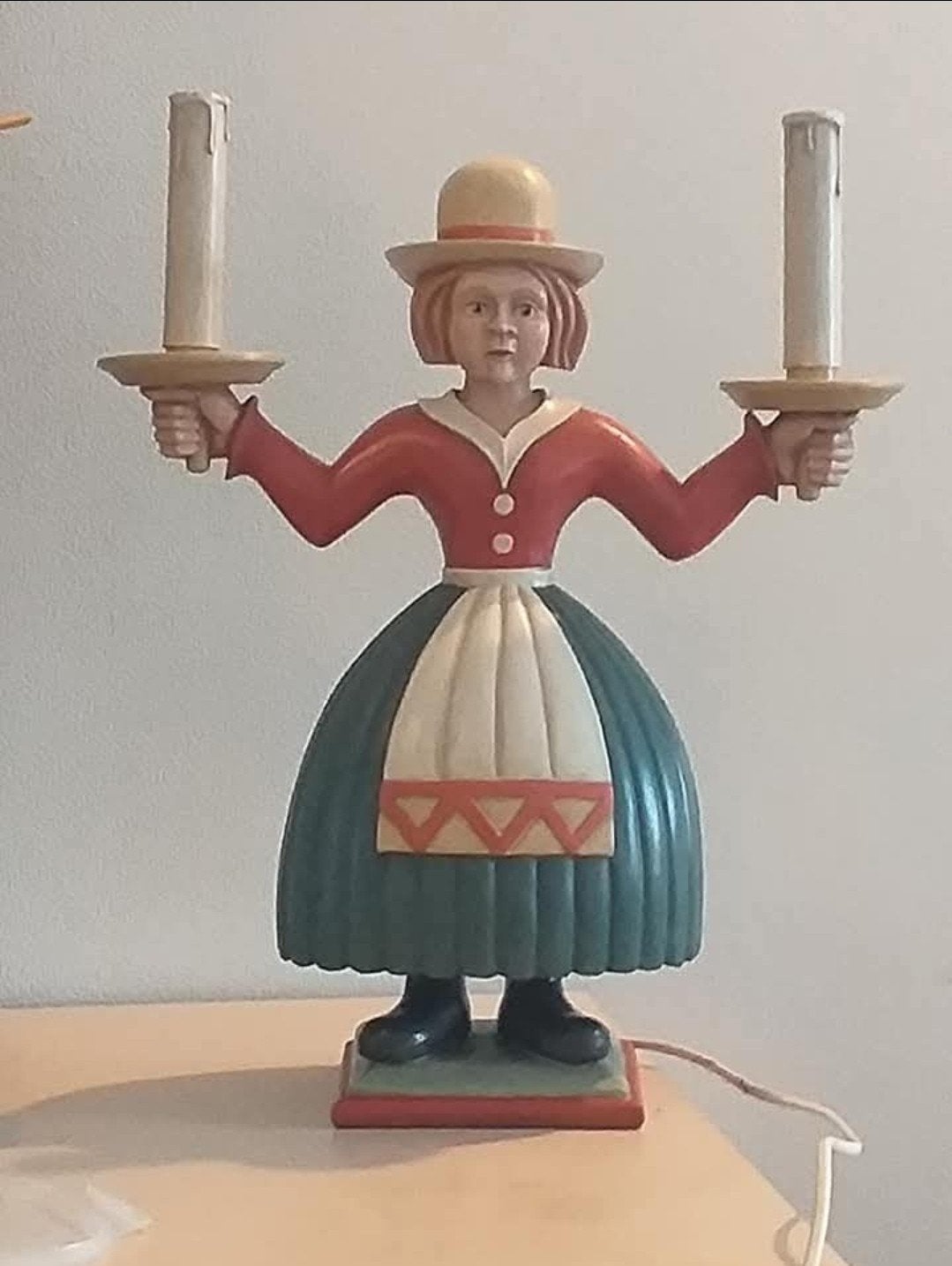 Gezocht: Lampenmeisje kandelaar replica, Ophalen of Verzenden, Beeldje of Poppetje