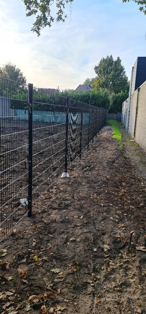 10 meter 656 dubbelstaafmat - 183cm hoog + Poort B-keus, Ophalen of Verzenden, Nieuw, IJzer, Dubbelstaafmat hekwerk