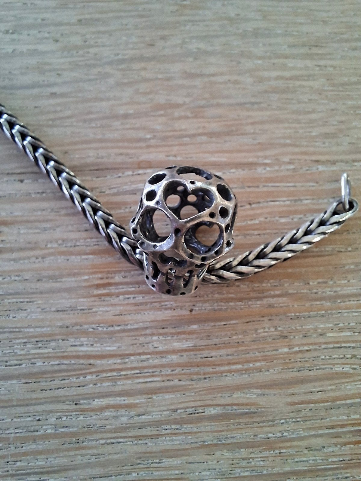 Trollbeads schedel, Ophalen of Verzenden, Zo goed als nieuw, Trollbeads, 1 bedel