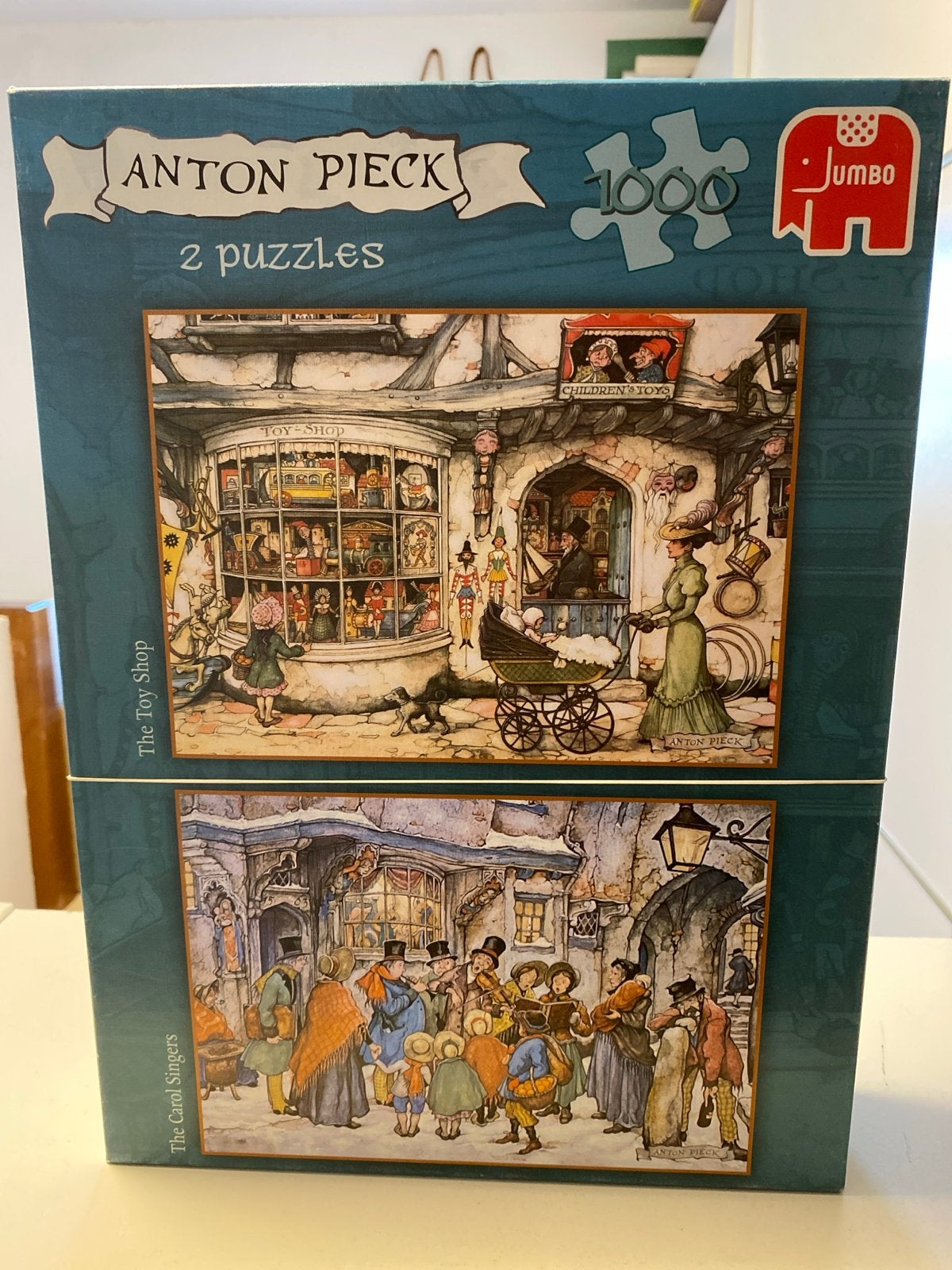 Anton Pieck Puzzels - 2x 1000 stukjes Jumbo, Hobby en Vrije tijd, Ophalen, 500 t/m 1500 stukjes, Gebruikt, Legpuzzel