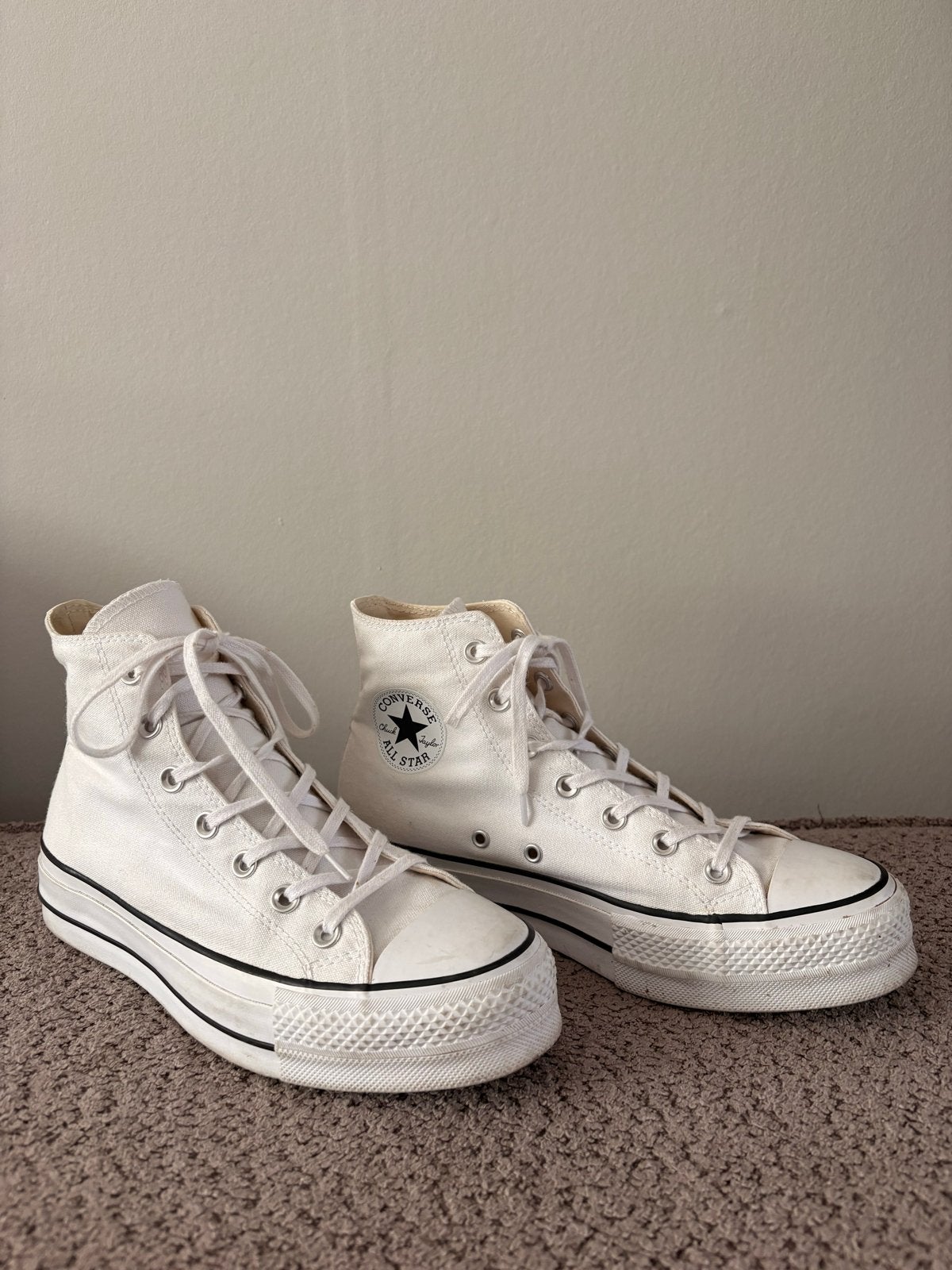 Converse All Stars Maat 40 Wit - Platform Sneakers, Kleding | Dames, Ophalen of Verzenden, Gedragen, Wit, Sneakers of Gympen