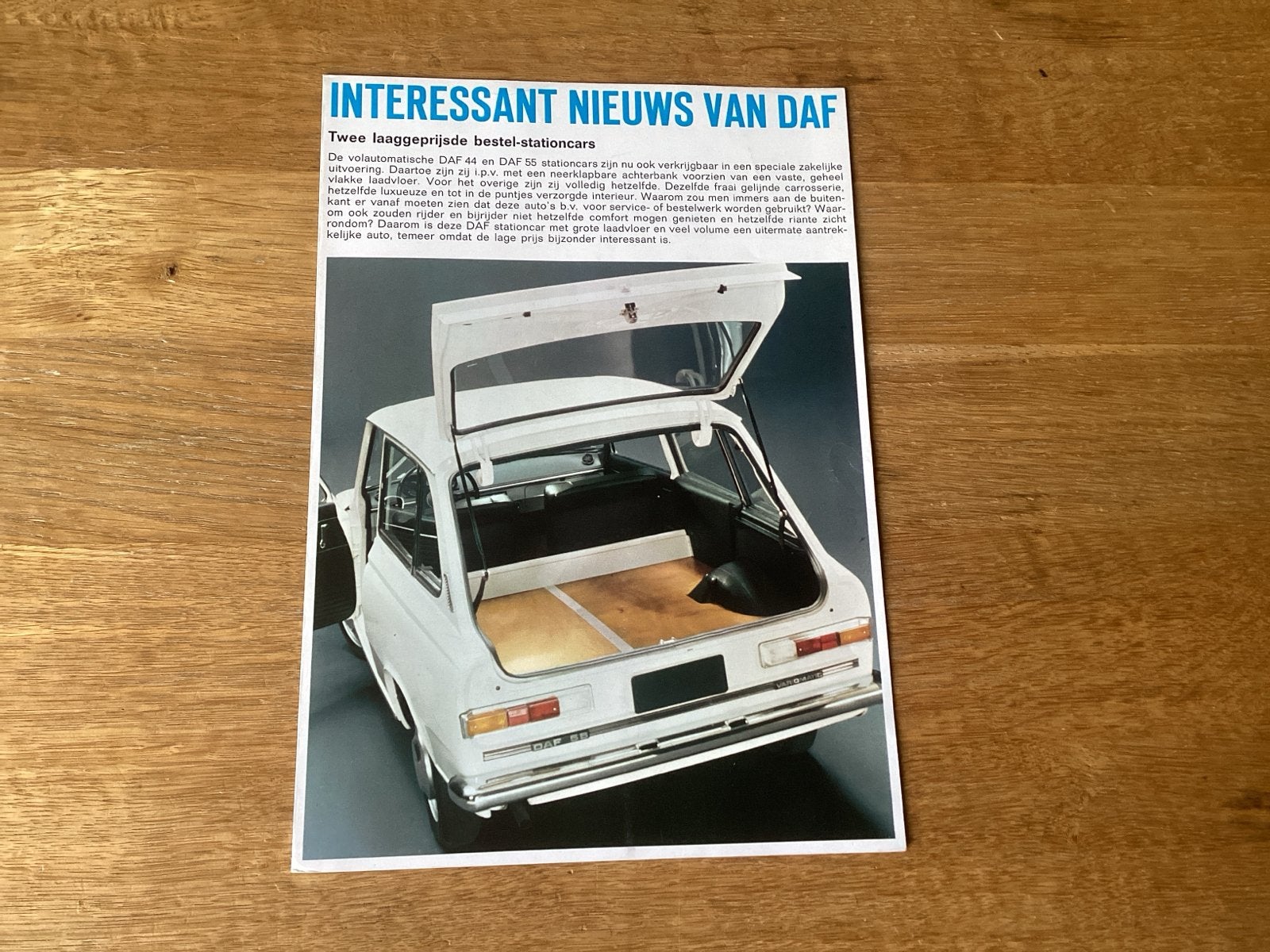 Originele DAF 44/55 Bestel-stationcars brochure uit 1969, Boeken, Auto's | Folders en Tijdschriften, Gelezen, Overige merken, Ophalen of Verzenden