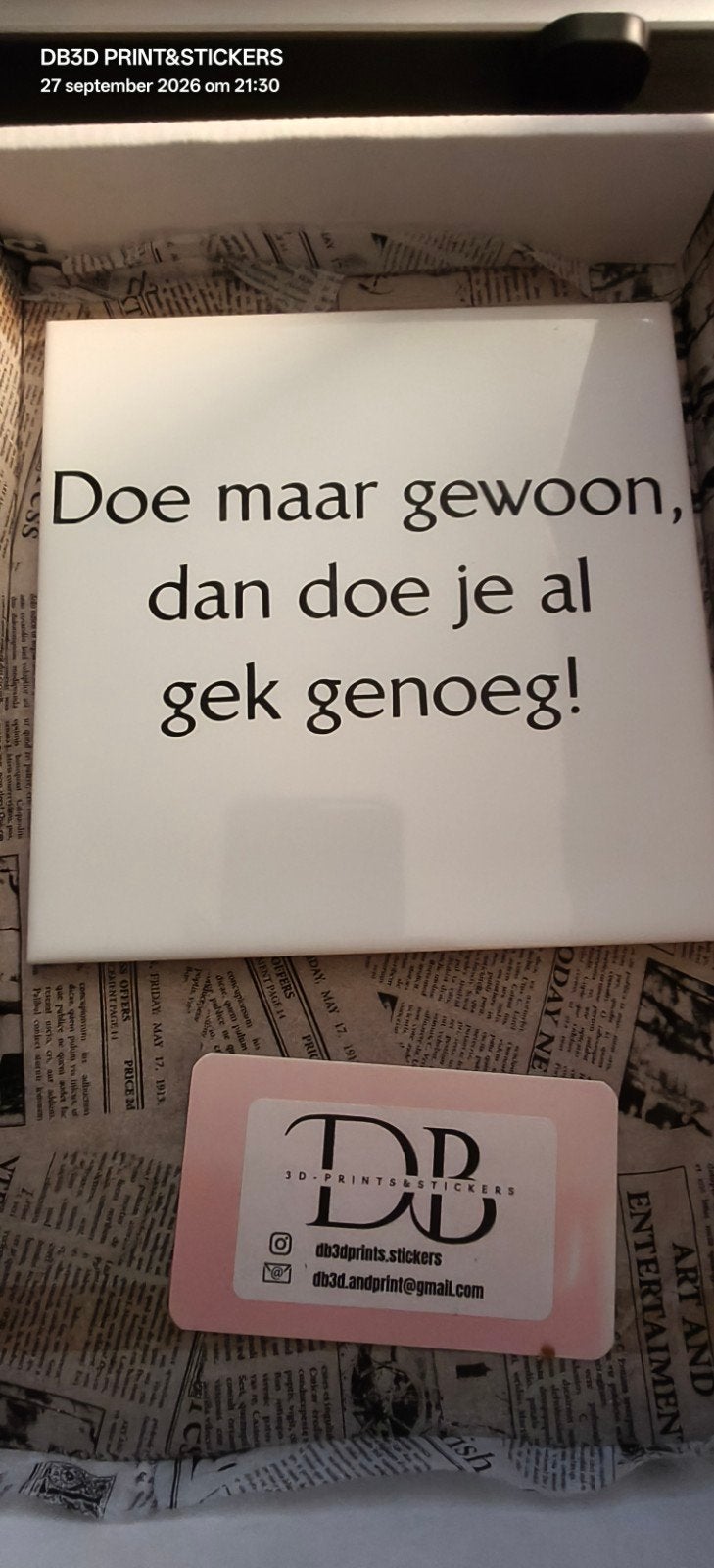 Tegeltjes met teksten - 15x15 cm, incl. haakje, Antiek en Kunst, Ophalen of Verzenden
