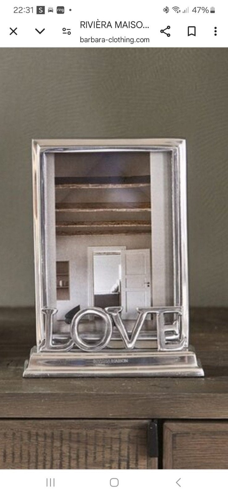 gezocht Riviera Maison Fotolijst 'LOVE' - Zilverkleurig Meta, Met glas, Ophalen of Verzenden, Zo goed als nieuw, Fotolijst