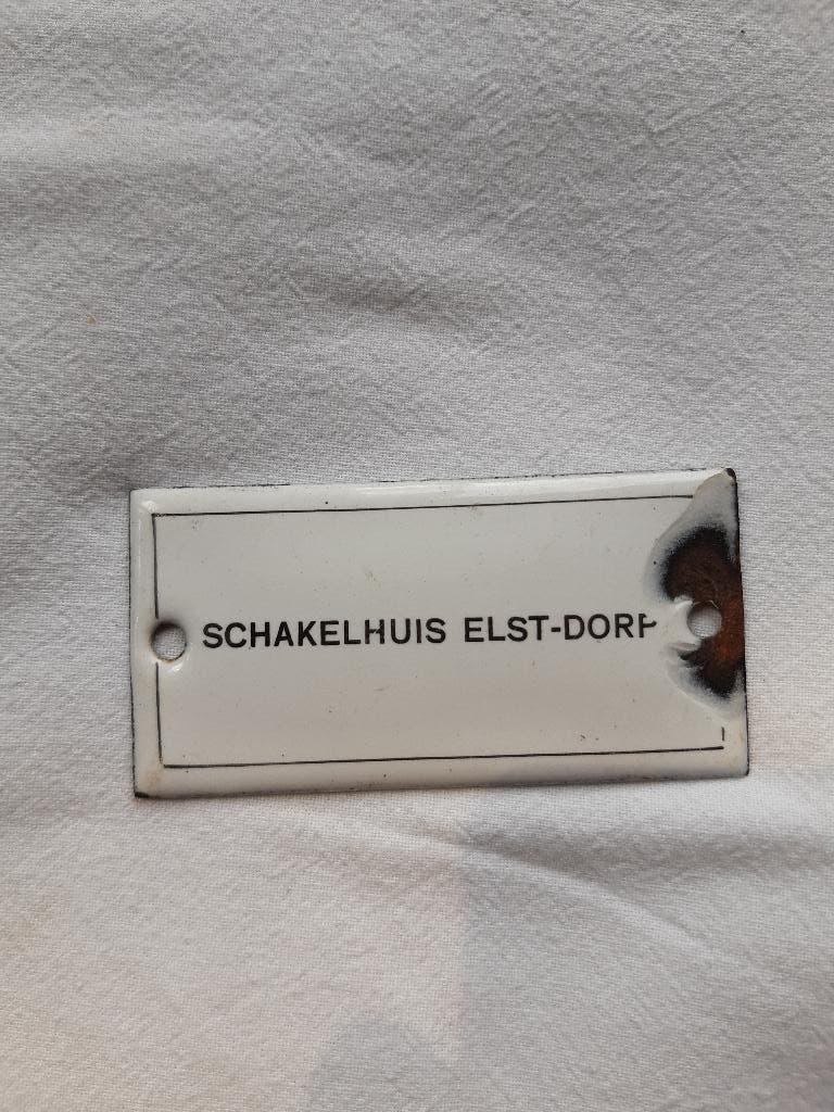 emaille bord bordje uit elektrischieteitskast, Ophalen of Verzenden