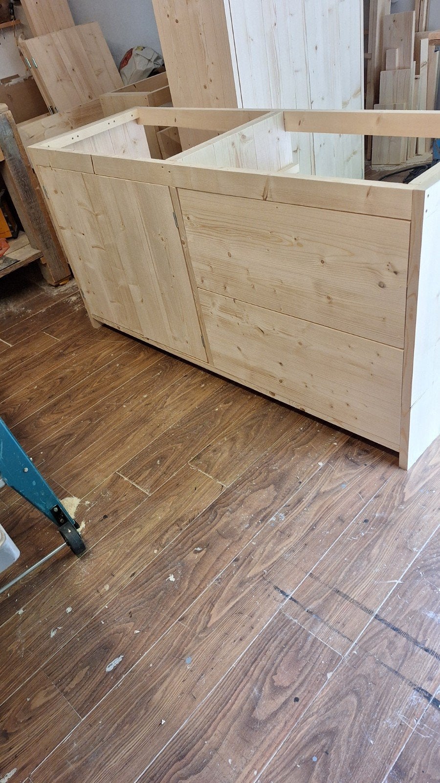Keukenblok van terug gedroogd en geschaafd steigerhout, Huis en Inrichting, Keuken | Keukenelementen, Ophalen, Nieuw