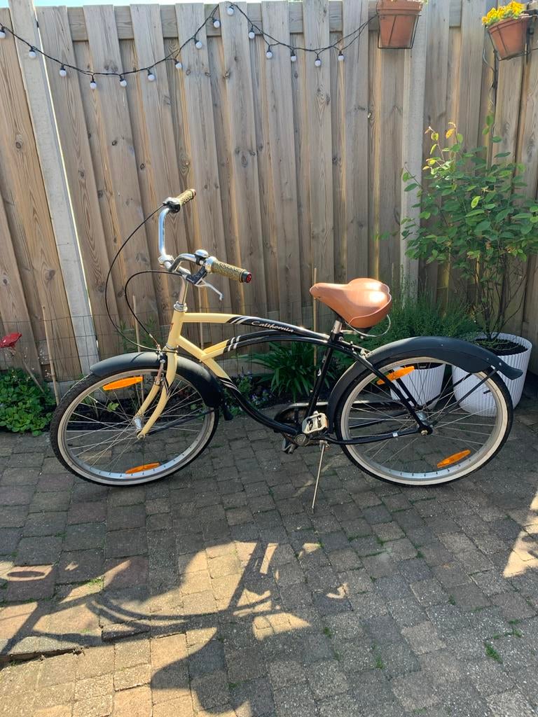 Beach cruiser- Zwart/Crème, Ophalen, Zo goed als nieuw