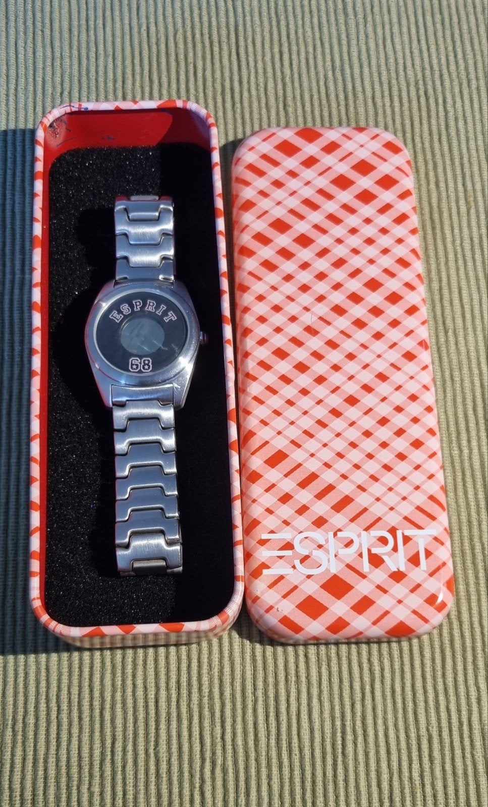 Vintage Esprit Polshorloge met Stalen Band en Originele Box, Ophalen of Verzenden, Gebruikt, Staal, Esprit