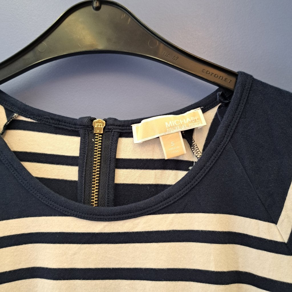 Michael Kors shirt-jurk mt S met goud detail artnr 48748, Kleding | Dames, Jurken, Michael Kors, Blauw, ., Ophalen of Verzenden