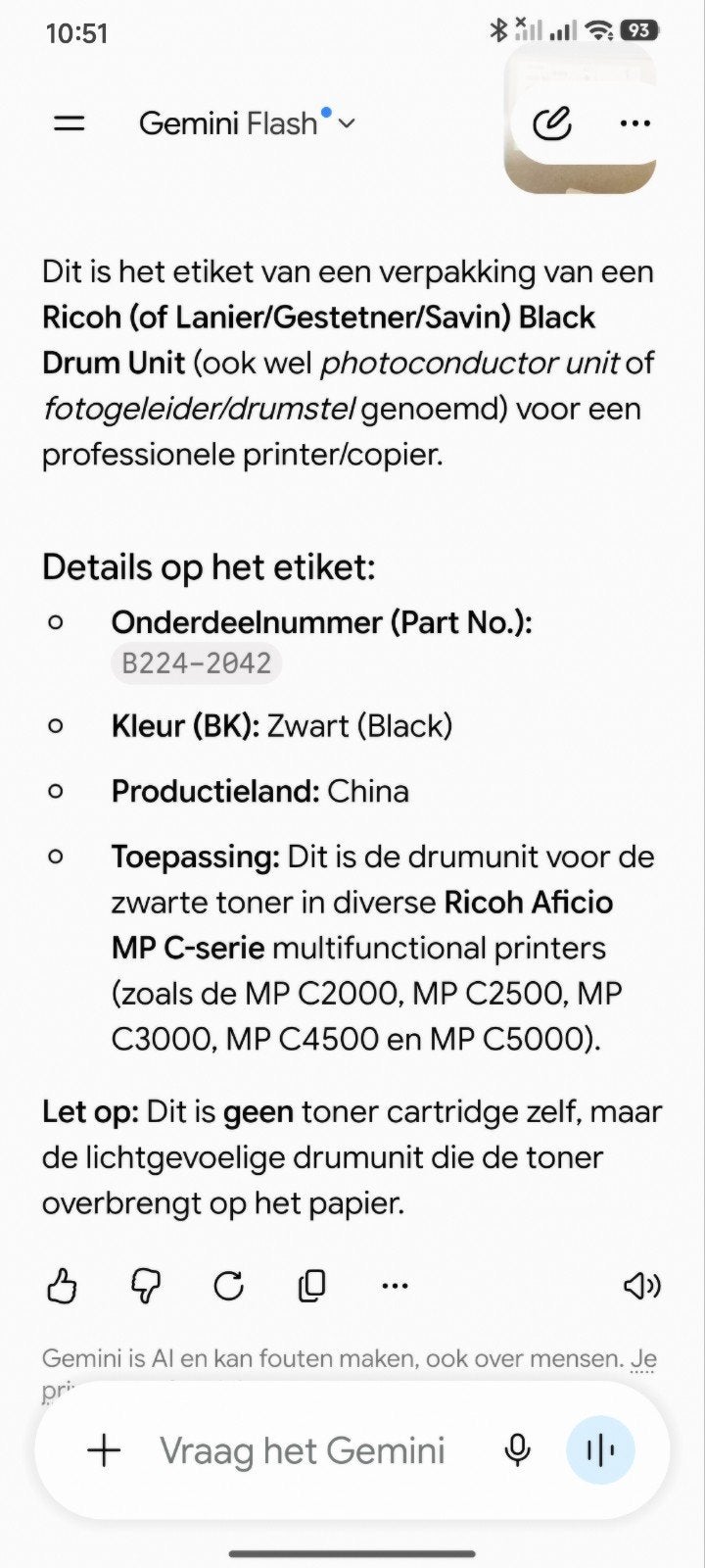 Ricoh Zwarte Drum Unit B224-2042 voor Aficio MP C-serie, Computers en Software, Printers, Kleur printen, All-in-one, Nieuw, Ophalen of Verzenden