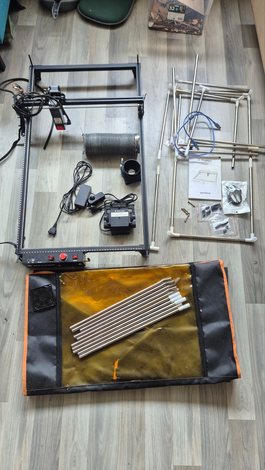 Mecpow X3 Pro 10W Lasergraveerder, Air Assist, enclosure, Gebruikt, Machine, Elektrisch, Metaal
