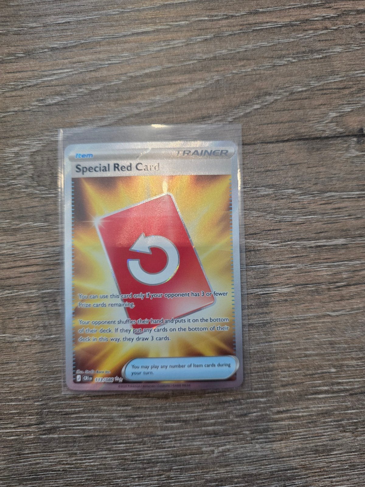 special red card 113/086, Ophalen of Verzenden, Zo goed als nieuw, Losse kaart, Foil