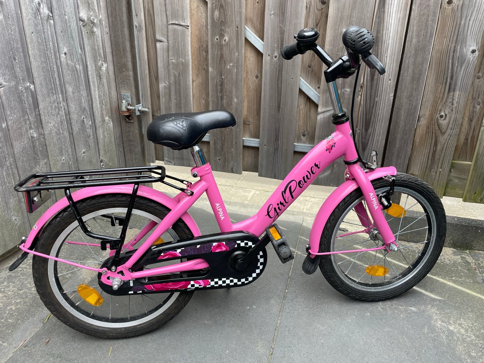 Alpina Girl Power kinderfiets 16 inch roze, Ophalen, Gebruikt, Terugtraprem, 16 tot 20 inch