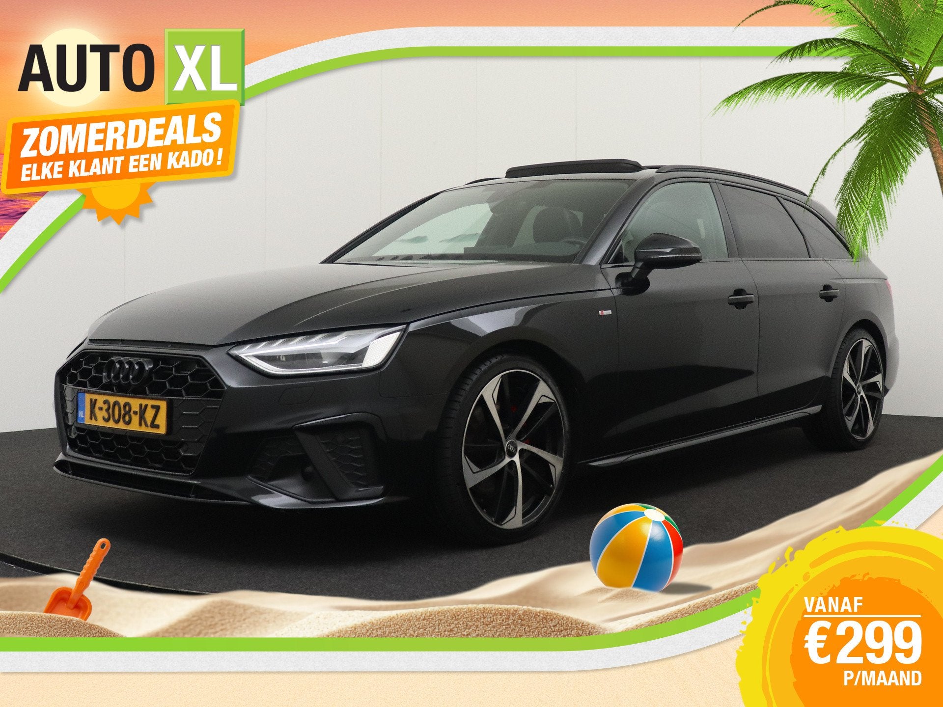 Audi A4 Avant TFSI S-Line Black Edition Pano-dak RS-Interieu, Auto's, Audi, Gebruikt, 1984 cc, A4, Zwart
