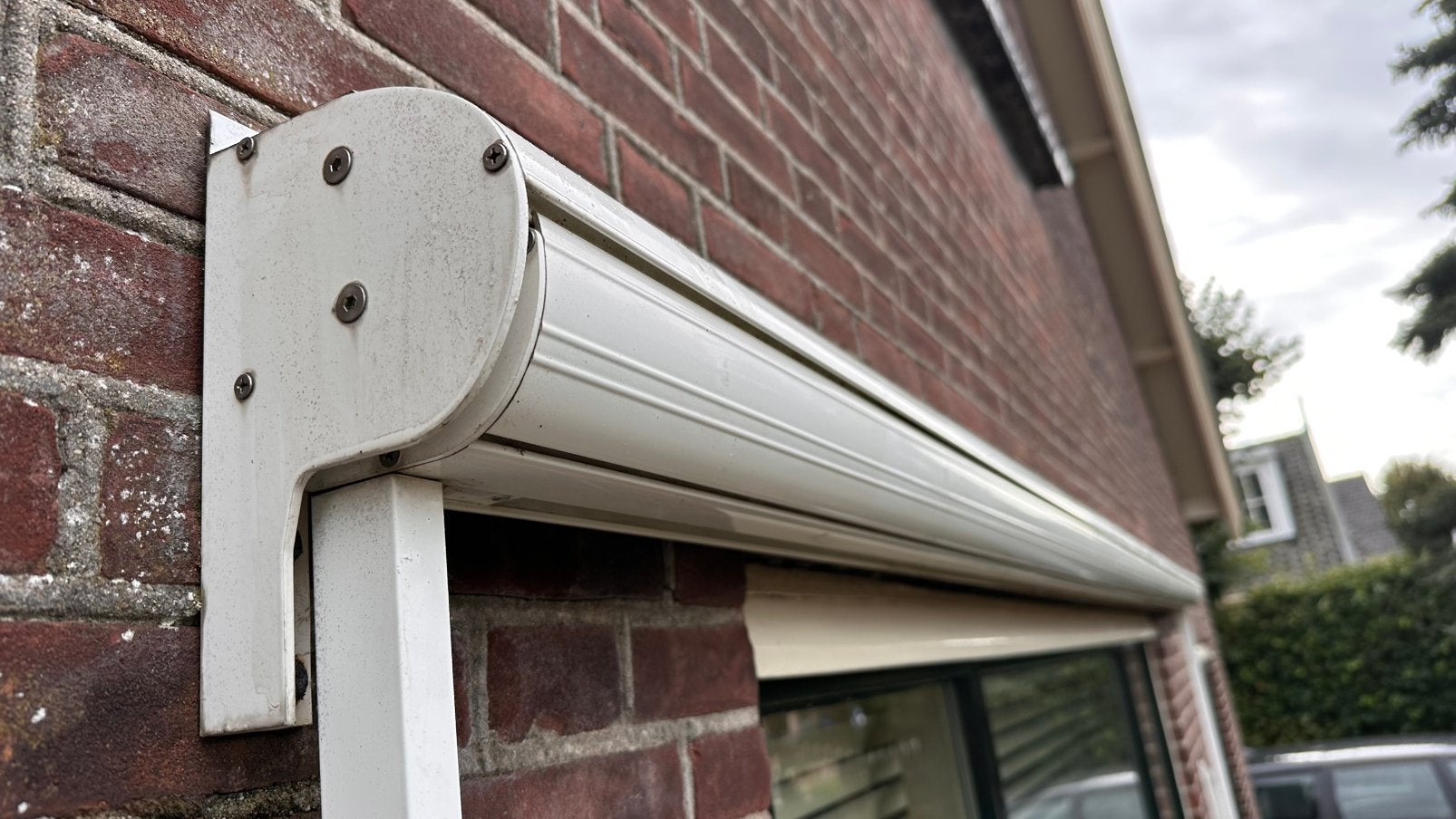 Zonnescherm elektrisch bedienbaar 3.80 meter, Ophalen, Gebruikt, Elektrisch, 150 tot 300 cm
