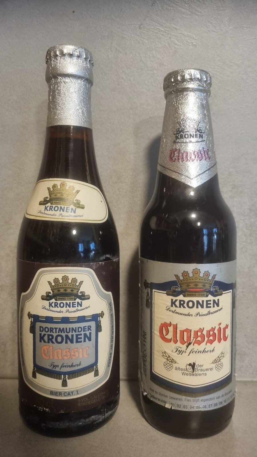 2x Dortmunder Kronen Classic - Import Skol & VBBR Breda, Verzamelen, Ophalen of Verzenden, Zo goed als nieuw, Flesje(s), Overige merken