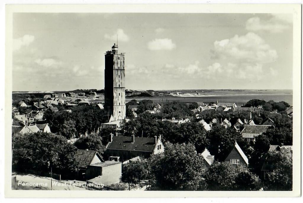 Panorama West-Terschelling, Verzenden, 1940 tot 1960, Ongelopen, Waddeneilanden