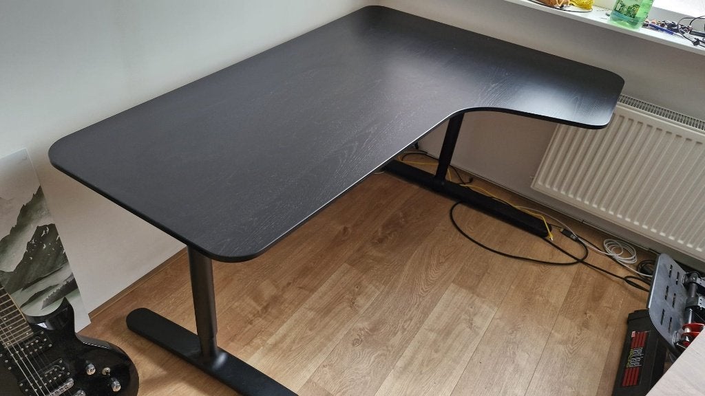 Hoekbureau ikea, Ophalen, Zwart, 160 cm, Hoekbureau