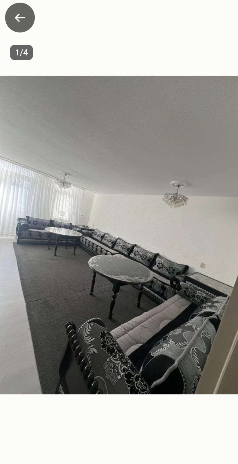 Marokkaanse Sedari Banken - Grijs/Zwart, Ophalen, Gebruikt, Minder dan 75 cm, Rechte bank