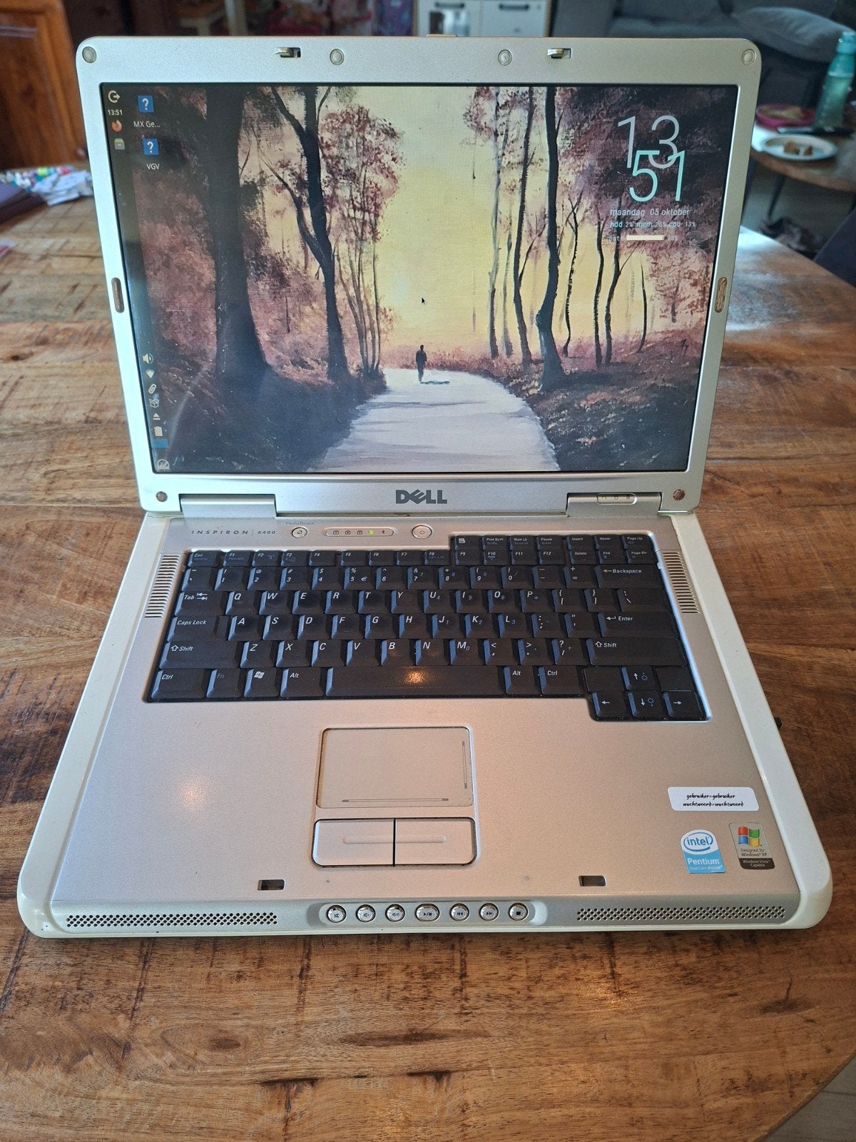 Dell Inspiron 6400 - LinuxMX - Intel Pentium Dual Core, Computers en Software, Gebruikt, HDD, Minder dan 4 GB, 15 inch